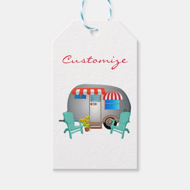 Étiquettes-cadeau Camper Caravane Teardrop Thunder_Cove (Devant)