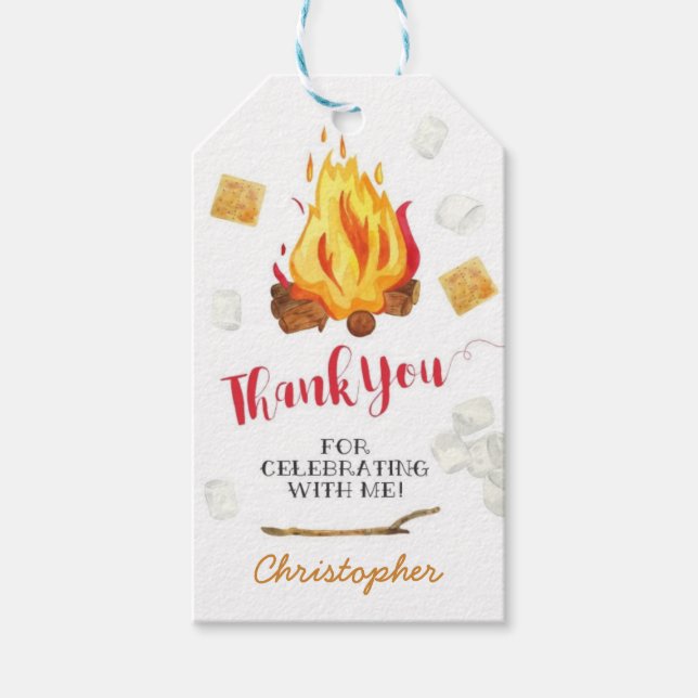 Étiquettes-cadeau Camping Anniversaire Balises cadeaux (Devant)