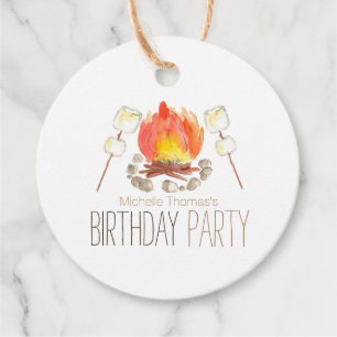 Étiquettes Cadeau Camping smores extérieur marque de faveur d'annive