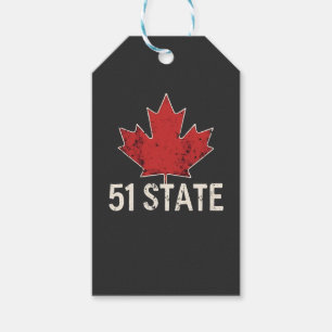 Étiquettes-cadeau Canada 51e État Trump Drapeau américain et canadie