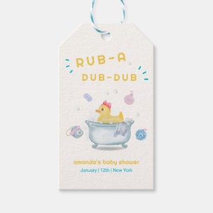 Étiquettes-cadeau Canard en caoutchouc Rub A Dub Dub Douche bébé