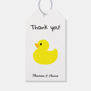Étiquettes-cadeau Canard jaune - Merci