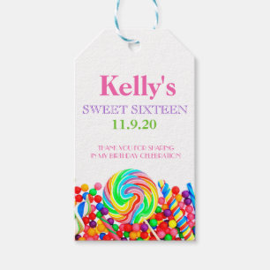 Étiquettes-cadeau Candyland Candy thème Sweet 16 Faveur Balises ca