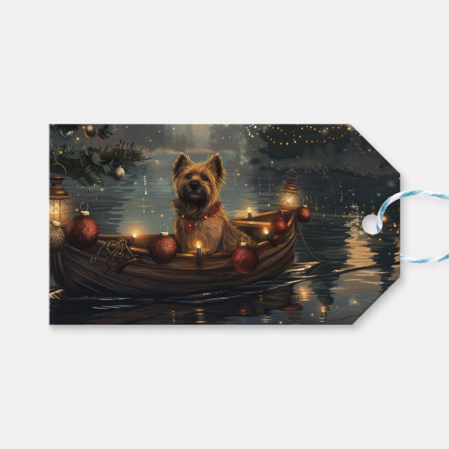 Étiquettes-cadeau Cane Corso Noël Festive Voyage (Devant (Horizontal))
