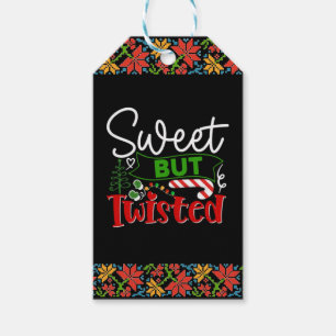 Étiquettes-cadeau Canne à Sucre de Noël Drôle mais Tordu