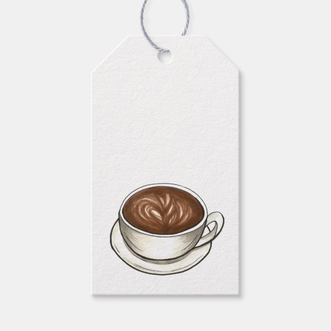 Étiquettes-cadeau Cappuccino Latte Cup de café Seattle Latte Barista (Devant)
