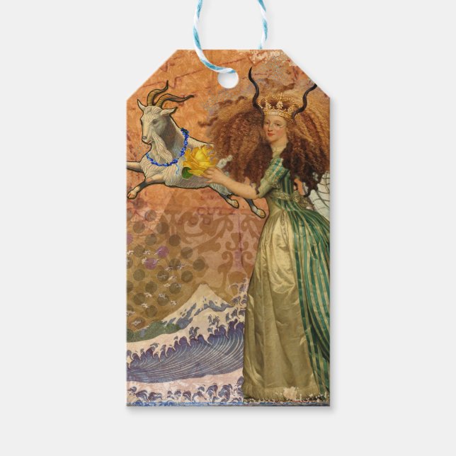 Étiquettes-cadeau Capricorn Femme Chèvre Whimsical Amusant (Devant)