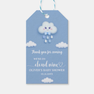 Étiquettes-cadeau Caricature mignonne duvet blanc nuage neuf bleu ga