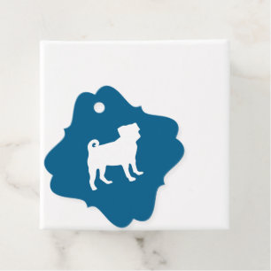 Étiquettes Cadeau Carlin Chien Baby shower Chien bleu Chiot garçon