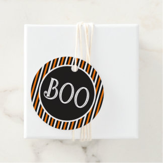 Étiquettes Cadeau Carnaval d'Halloween Magie Orange & Noir