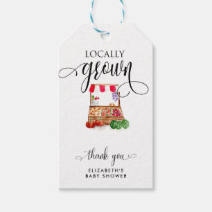 Étiquettes-cadeau Carottes de Baby Shower cultivées localement Merci