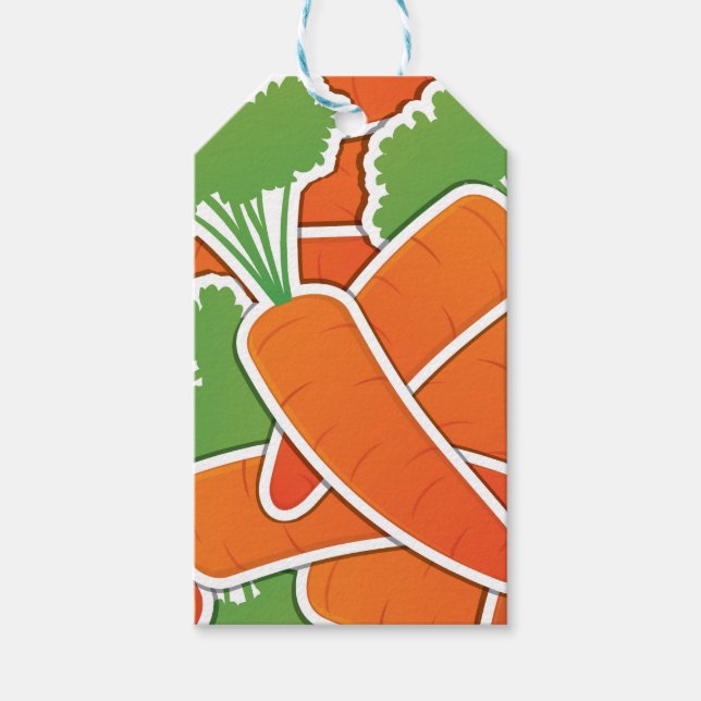 Étiquettes-cadeau Carottes funky ! (Devant)