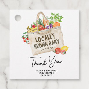 Étiquettes Cadeau Carré de Baby shower local