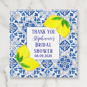 Étiquettes Cadeau Carreaux Portugais Citron Salle de Mariage Méditer