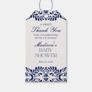 Étiquettes-cadeau Carrelage bleu Talavera Fiesta Baby shower Favoris
