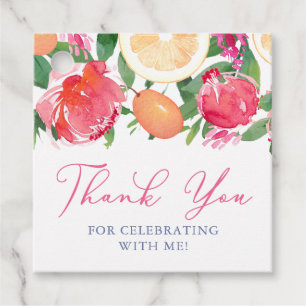 Étiquettes Cadeau Carrelage marocain Merci de douche en Citrus color