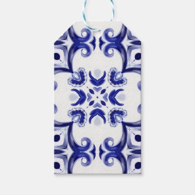 Étiquettes-cadeau Carrelage méditerranéen, majolica, Sicilienne, (Devant)