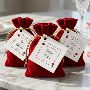 Étiquettes Cadeau Carte à jouer de monogramme Mariage Enregistrer la