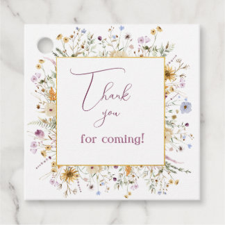 Étiquettes Cadeau Carte Anniversaire Fleur Sauvage Aquarelle Cadre O