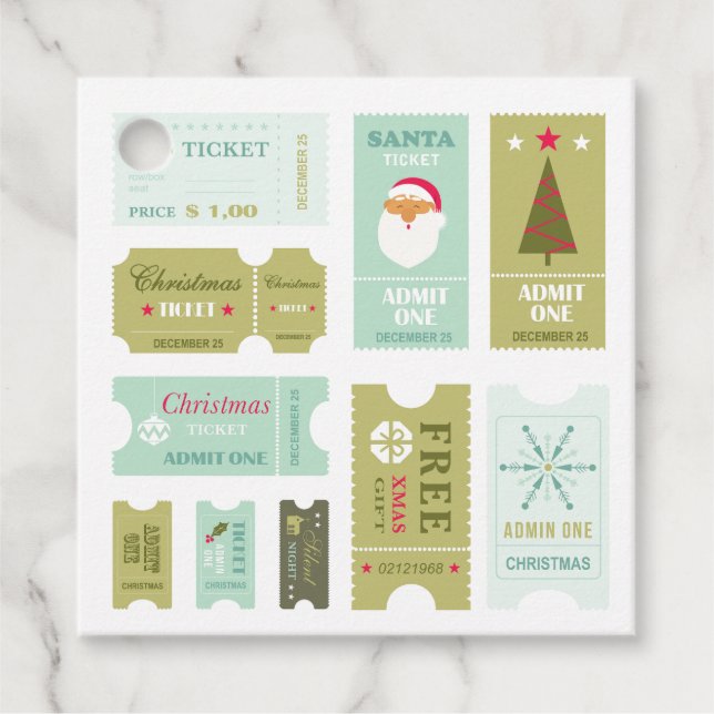 Étiquettes Cadeau Carte de Noël (Devant)