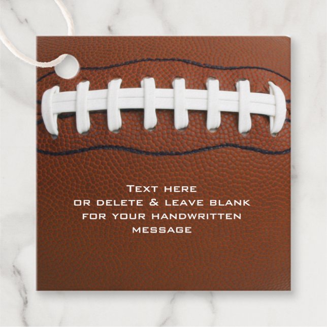 Étiquettes Cadeau Carte de préférence pour la conception de football (Devant)