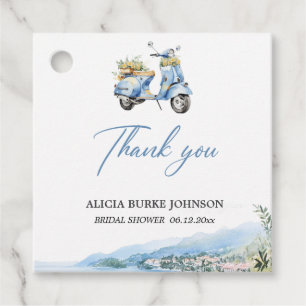 Étiquettes Cadeau Carte de remerciement Côte d'Amalfi Italie Vespa b