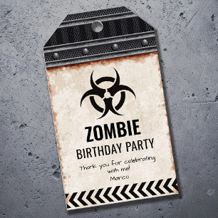 Étiquettes-cadeau Carte de remerciement pour fête d'anniversaire zom
