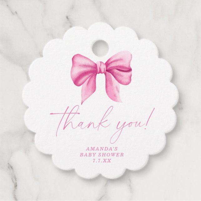 Étiquettes Cadeau Carte de remerciements de cabot rose (Devant)