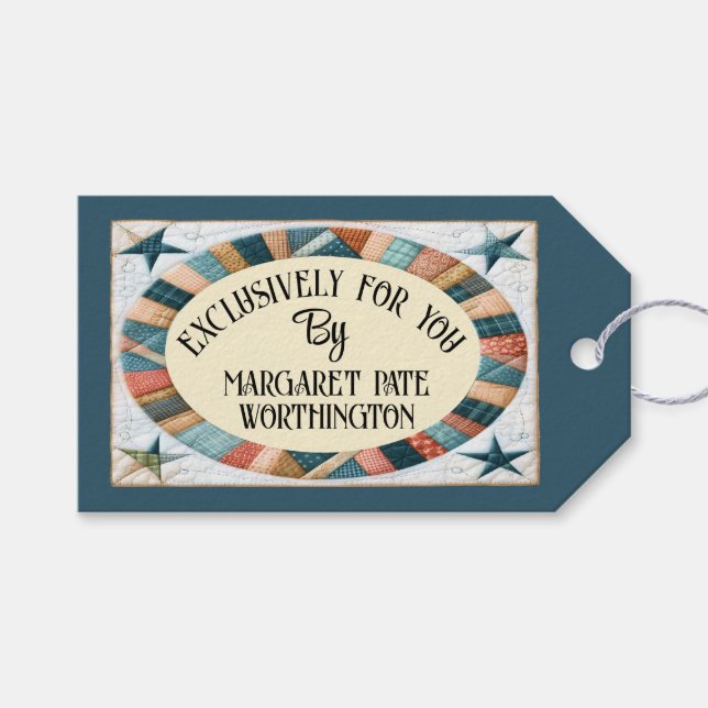 Étiquettes-cadeau Carte de visite pour couture / patchwork (Devant (Horizontal))