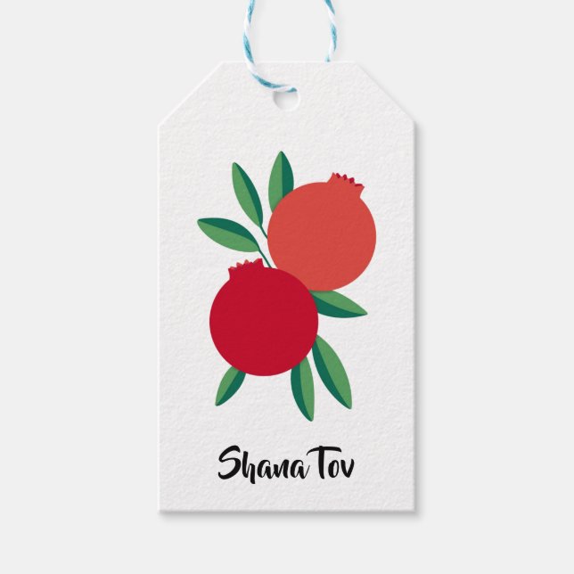 Étiquettes-cadeau Carte de voeux pour grenade Rosh Hashana (plat) (Devant)