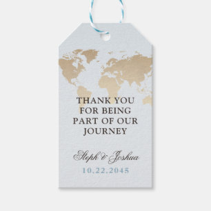 Étiquettes-cadeau Carte du monde Vintage Globe Voyage Thème Favorise