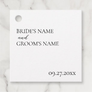 Étiquettes Cadeau Carte minimaliste moderne simple Mariage