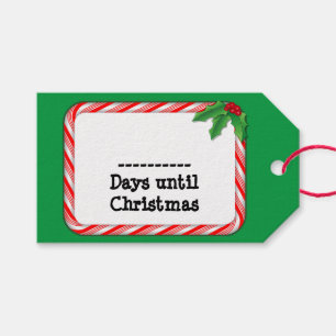 Étiquettes-cadeau Carte postale - Compter les jours jusqu'à Noël