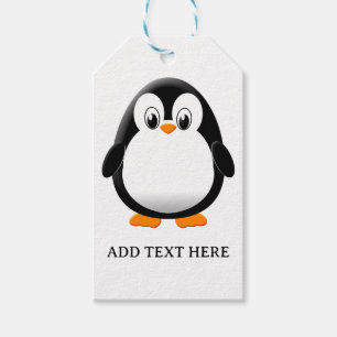 Étiquettes-cadeau Carton en pingouin mignon personnalisé