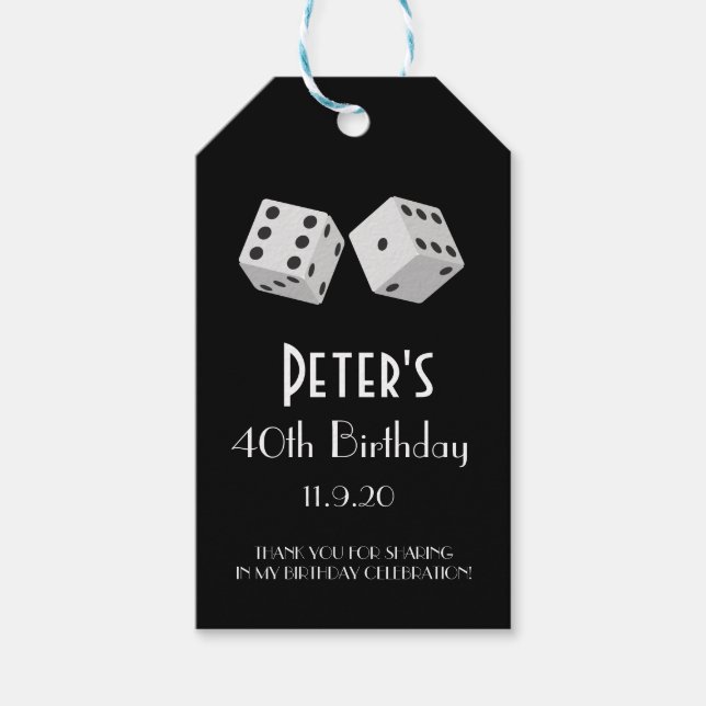 Étiquettes-cadeau Casino Las Vegas Anniversaire Favoriser | Balises  (Devant)