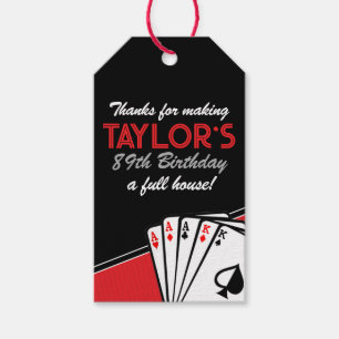 Étiquettes-cadeau Casino Poker Anniversaire Merci Favoriser Tags
