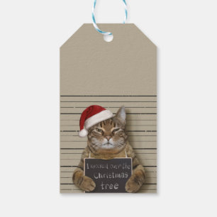 Étiquettes-cadeau Cat Christmas