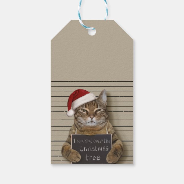 Étiquettes-cadeau Cat Christmas (Dos)