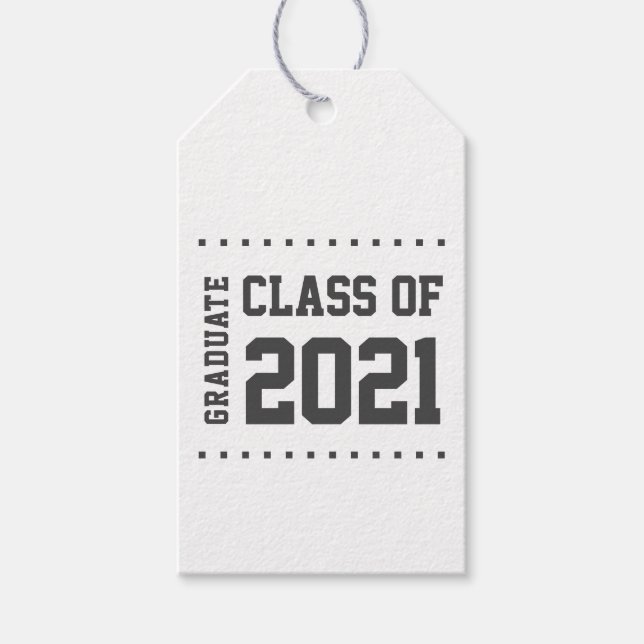 Étiquettes-cadeau Catégorie de cadeau noir et blanc 2021 (Devant)