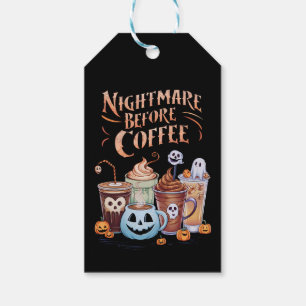 Étiquettes-cadeau Cauchemar avant café Citrouille Épice Halloween