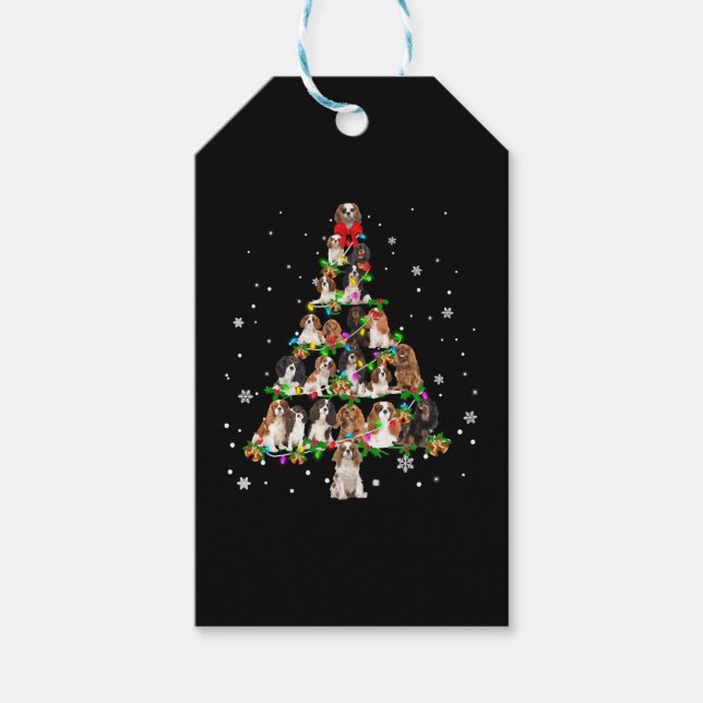 Étiquettes-cadeau Cavalier King Charles Spaniel Christmas Tree X-Mas (Devant)