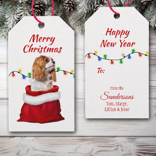 Étiquettes-cadeau Cavalier King Charles Spaniel Père Noël Bag Tags c