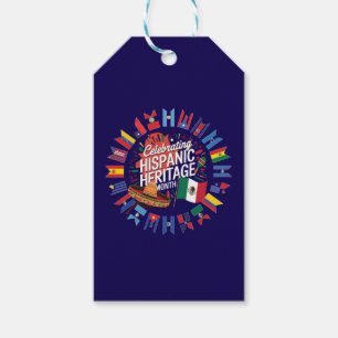 Étiquettes-cadeau Célébration des drapeaux Mois du patrimoine hispan