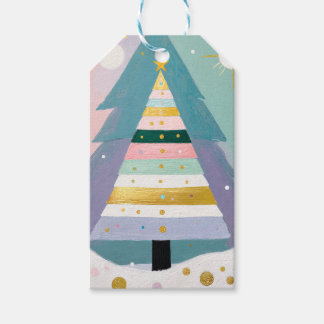 Étiquettes-cadeau Celestial Pastel Christmas Tree
