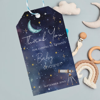 Étiquettes-cadeau Celestial Sky Moon & Stars Baby Shower Thank You