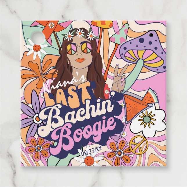 Étiquettes Cadeau Célibataire surboum des années 70, dernière java a (Devant)