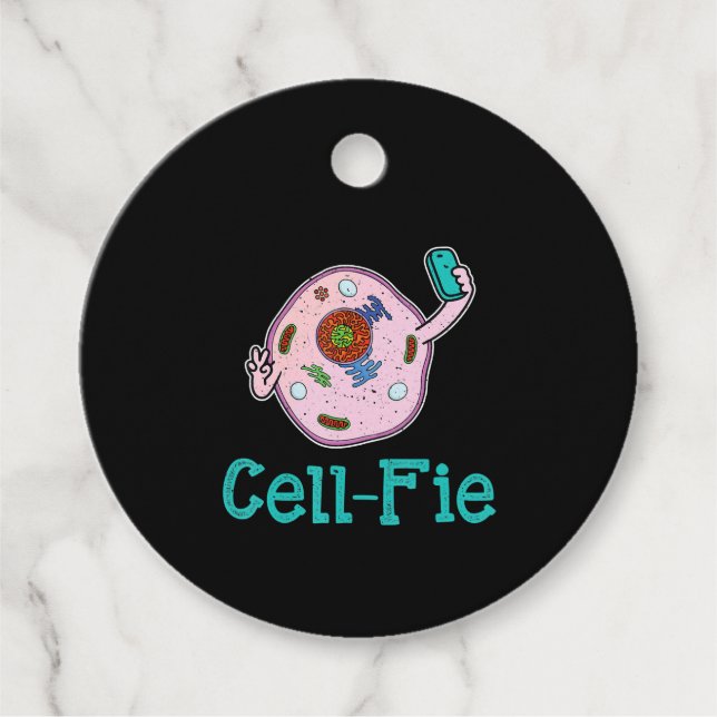 Étiquettes Cadeau Cell-Fie Funny Biologie Science Pun enseignant cad (Devant)