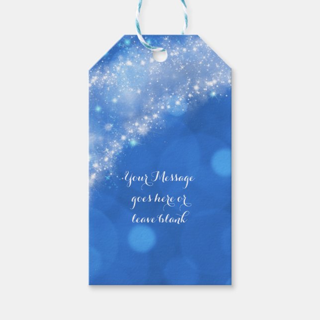 Étiquettes-cadeau Cendrillon Bleu & Blanc Fête de Mariage Cendrillon (Devant)