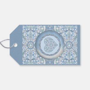 Étiquettes-cadeau Céramique Lace Bleu clair