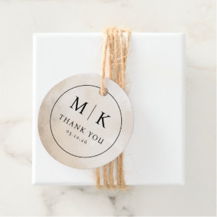 Étiquettes Cadeau Cercle de Gratitude Beige Élégant